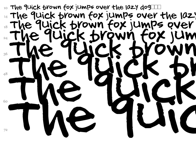 Hand of JJ font waterfall